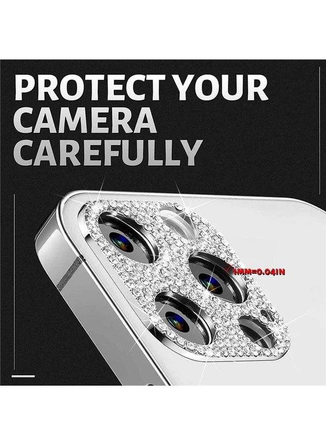 Golden Camera Lens Protector Cover Glitter Rhinestone Film for iPhone 13 Pro 13 Pro Max - Image 3