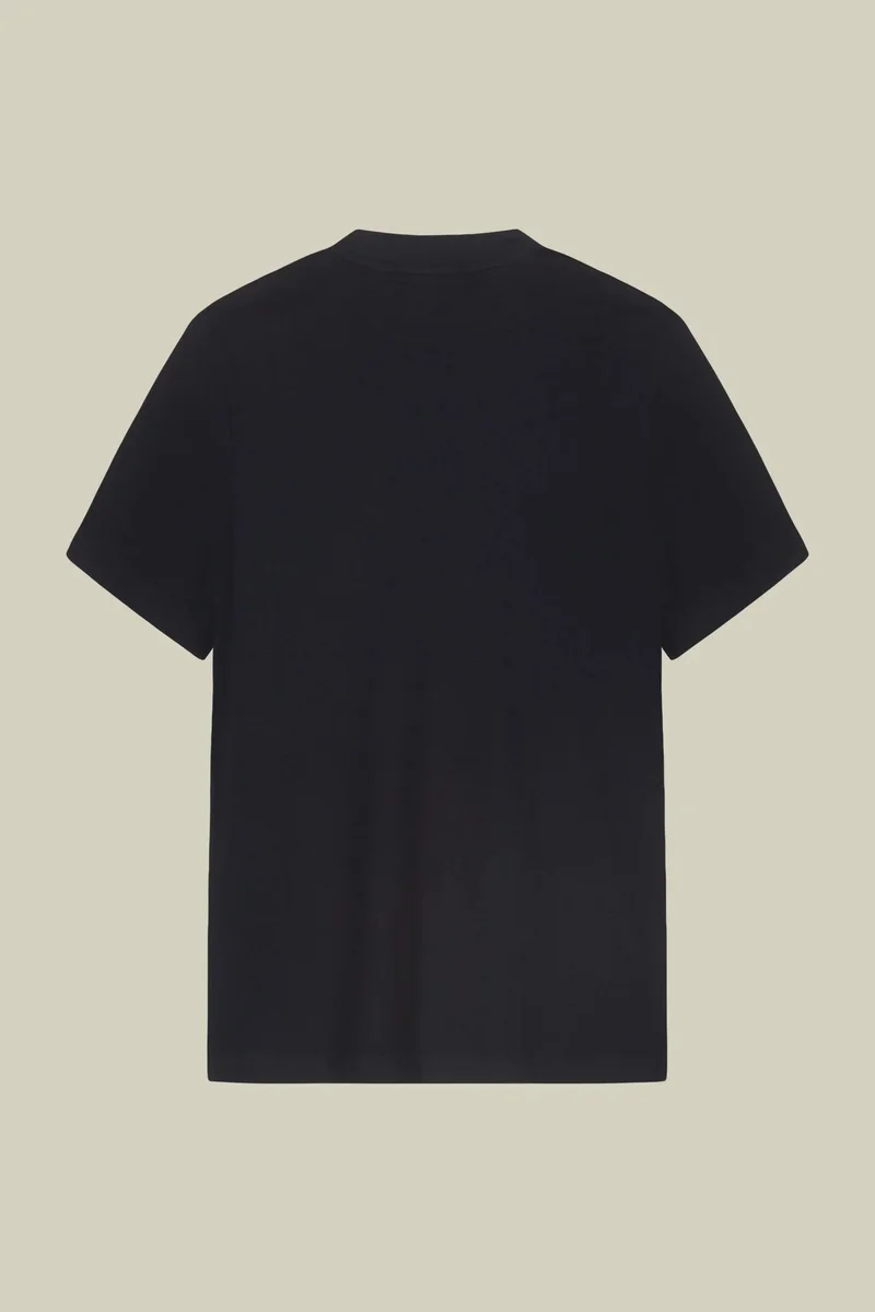 Doppelganger Blue Men's T-shirt in 100% cotton jersey with slightly high neck - DK Blue for Men | Best Price UAE