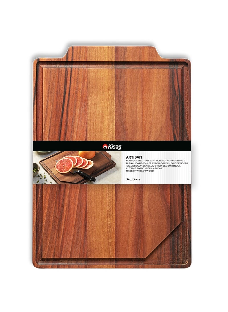كيساج لوح تقطيع مطبخ حرفي كبير من كيساج مصنوع من خشب الجوز – صناعة سويسرية - Image 1