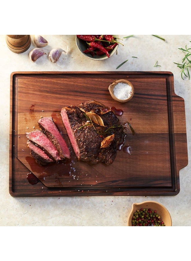 كيساج لوح تقطيع مطبخ حرفي كبير من كيساج مصنوع من خشب الجوز – صناعة سويسرية - Image 3
