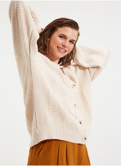 trendyol Stone Knit Detailed Knitwear Cardigan TWOAW22HI0176  - Image 1