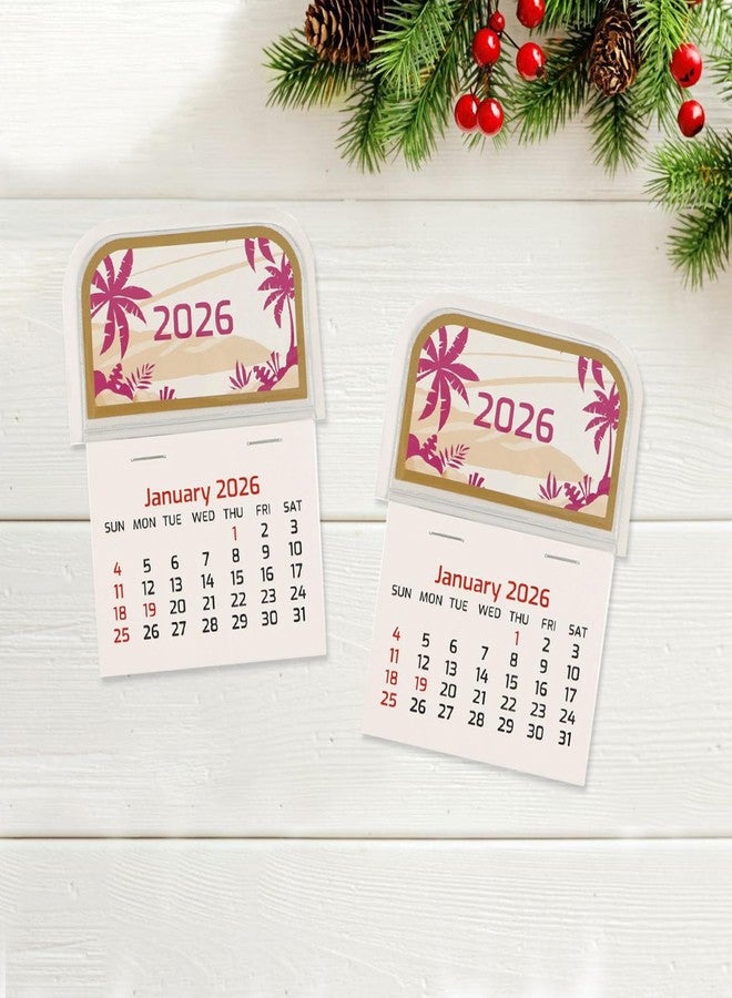 QCWN 2 Pcs 2026 Mini Stick on Calendars Small Wall Calendar 12 Month 2026 Calendar for Fridge Wall Car Home Organization Office School - Image 5