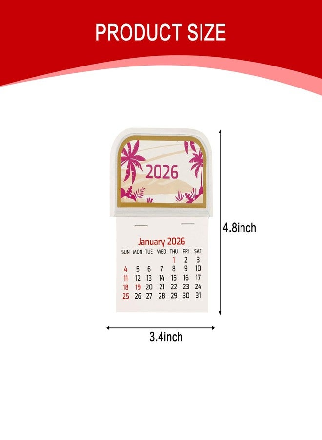 QCWN 2 Pcs 2026 Mini Stick on Calendars Small Wall Calendar 12 Month 2026 Calendar for Fridge Wall Car Home Organization Office School - Image 2