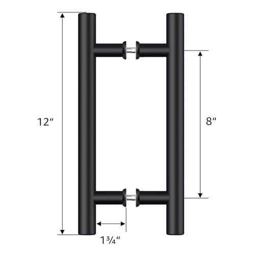 SMARTSTANDARD 12'' Push Pull Sliding Barn Door Handle, Double-Sided Barn Door Handle Black Set, 1 Pack - Image 5