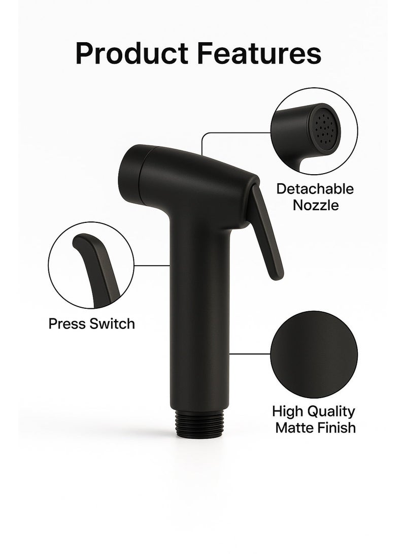 MEIKEER Premium Black Shattaf Set – Handheld Bidet Sprayer with Hose & Installation Accessories - Image 2