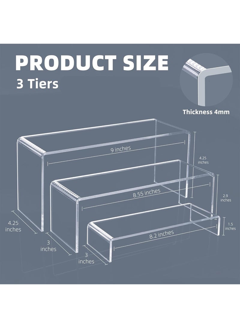 منزل الغابة حامل عرض من الاكريليك الشفاف من سمارتبوينتس، 3 قطع من حوامل عرض الحلوى والكب كيك للحفلات والفعاليات، منظم عرض لمستحضرات التجميل - Image 2