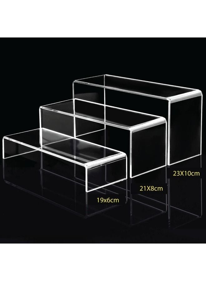 منزل الغابة حامل عرض من الاكريليك الشفاف من سمارتبوينتس، 3 قطع من حوامل عرض الحلوى والكب كيك للحفلات والفعاليات، منظم عرض لمستحضرات التجميل - Image 1