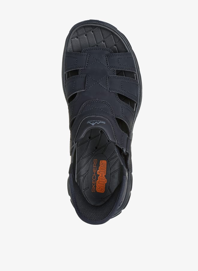 سكيتشرز صنادل رجالية بتفاصيل شعار وإغلاق بشريط لاصق - Image 3