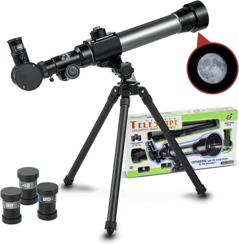 Ideal Swan Telescope for Kids 8-12 - Beginner Astronomy Spyglass with 20x, 30x, 40x Magnification - Image 1