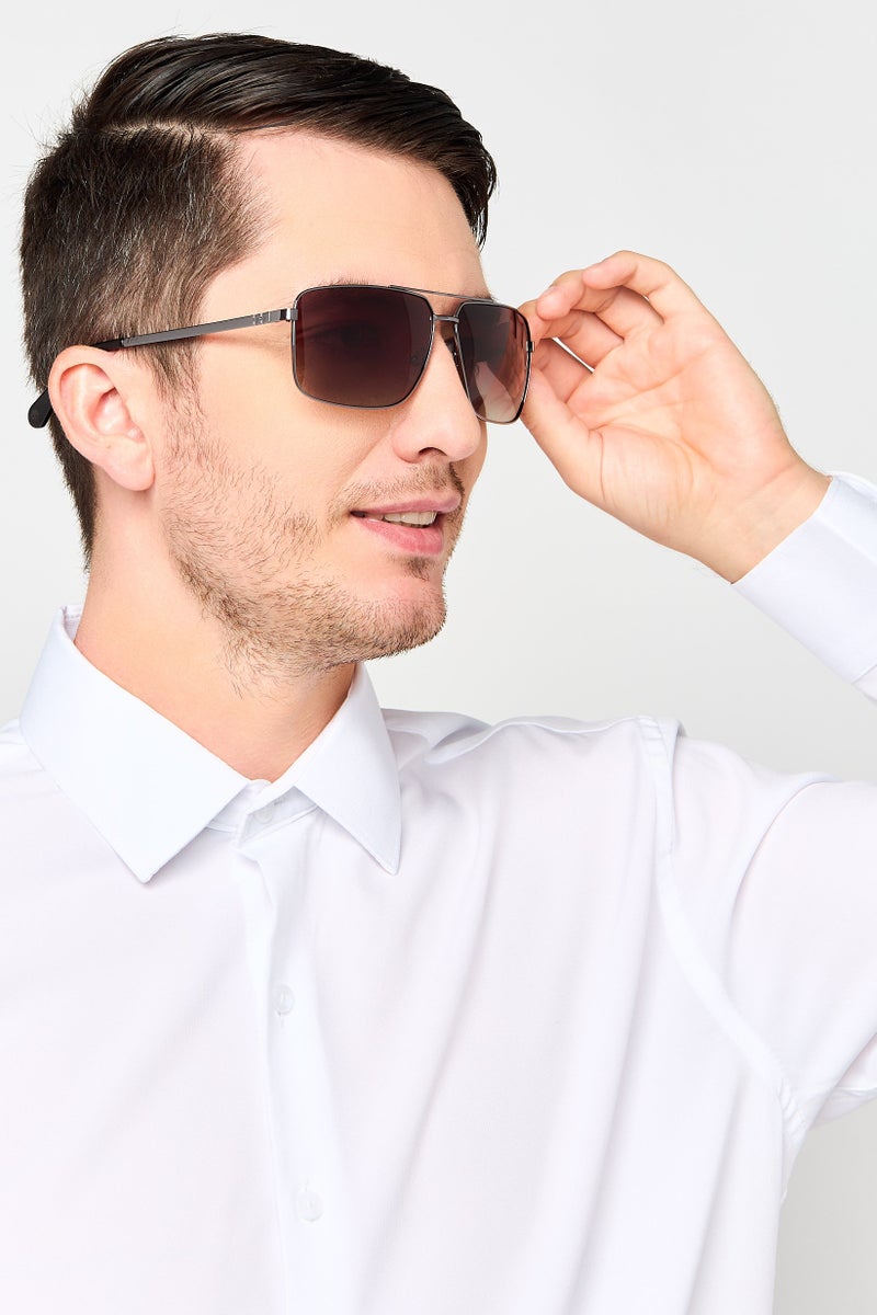 Timberland Men TB00030 Square Sunglasses, Gunmetal - Image 2