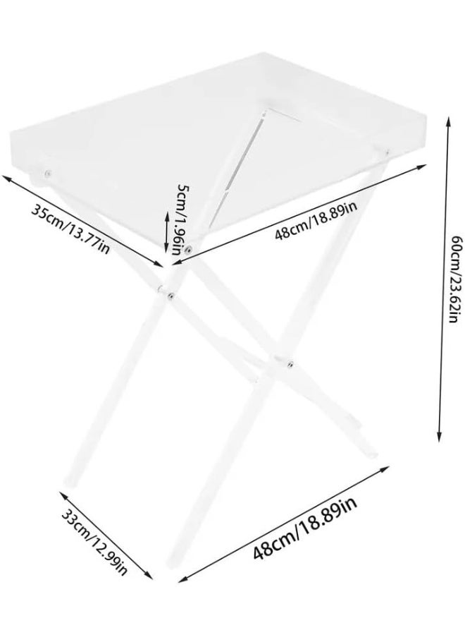 Horoof Home Horoof HomeÂ® Clear Acrylic Folding Tray Table â€“ Modern Side or Coffee Table, Portable & Space-Saving  - Image 3