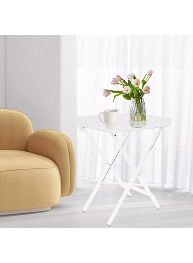 Horoof Home Horoof HomeÂ® Clear Acrylic Folding Tray Table â€“ Modern Side or Coffee Table, Portable & Space-Saving  - Image 2