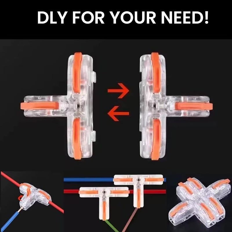 Serplex ® 10 قطع موصلات الأسلاك ليفر نوت 3 موصل كابل نوع T موزع سريع مع رافعات لـ 28-12 AWG - Image 3