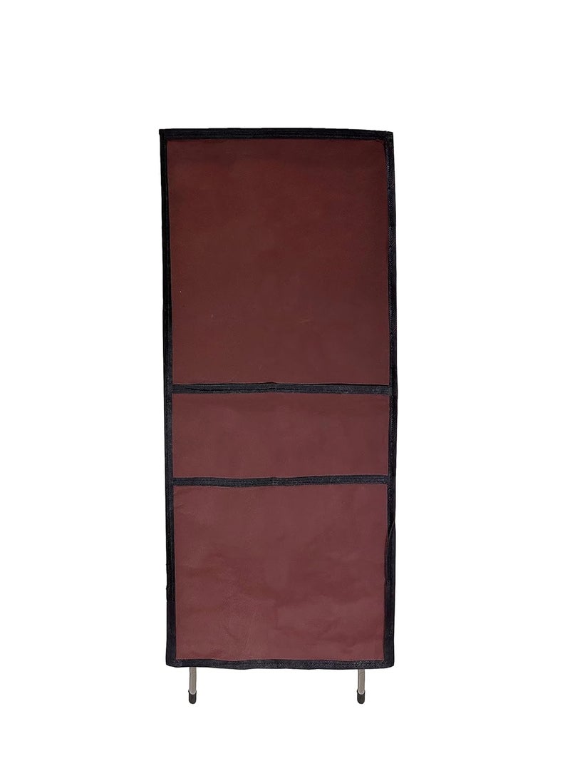 PHILOSHOP PHILOSHOP 4 Tier Shoe Rack with Dustproof Cover Shoe Shelf Storage OrganizerBrown Metal - Image 5