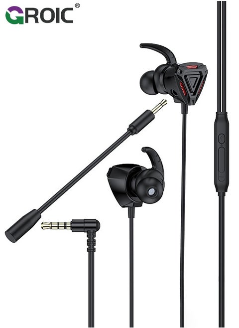 Gaming Headset Gamers Hands-Free Headset Game Earphone With Volume Control And Dual Microphones Compatible With Nintendo Switch, Ps4, Xbox One, Mobile Phones, Tablets, And Laptops