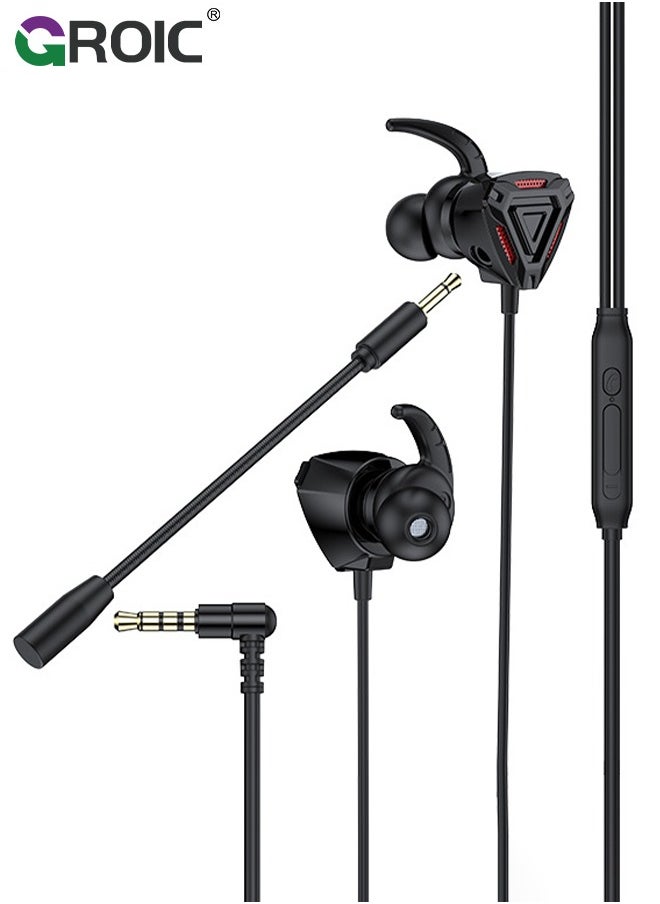 GROIC Gaming Headset Gamers Hands-Free Headset Game Earphone With Volume Control And Dual Microphones Compatible With Nintendo Switch, Ps4, Xbox One, Mobile Phones, Tablets, And Laptops  - Image 1