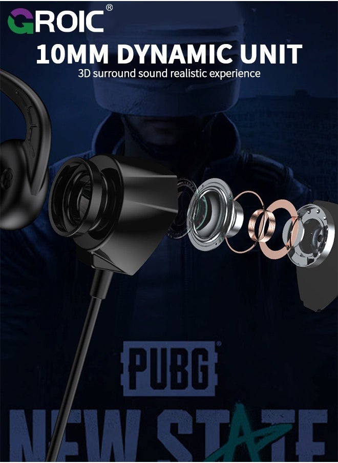 GROIC Gaming Headset Gamers Hands-Free Headset Game Earphone With Volume Control And Dual Microphones Compatible With Nintendo Switch, Ps4, Xbox One, Mobile Phones, Tablets, And Laptops  - Image 4