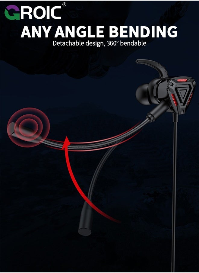 Gaming Headset Gamers Hands-Free Headset Game Earphone With Volume Control And Dual Microphones Compatible With Nintendo Switch, Ps4, Xbox One, Mobile Phones, Tablets, And Laptops