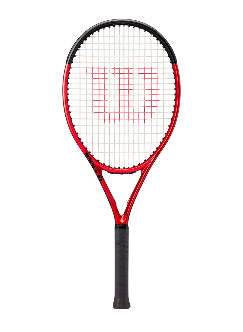 Wilson Clash 26 V2 Tennis Racket, Head 100, 16x19, Junior Intermediate - Red/ Black - Image 1