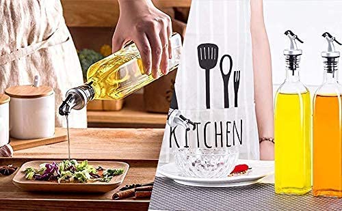 Home Stuffs 500 ml Glass Oil Dispenser Bottle Pack of 2 Oil Bottle Funnel Transparent - Image 4