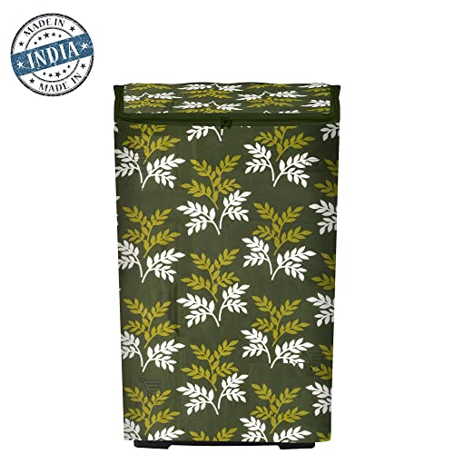E-Retailer Washing Machine Cover for Top Load 5kg to 7.5kg | Light Weight Dustproof Cover with Zip Enclosure | Leaf Fully Automatic Washer Protector for Indoor Outdoor Use | Size 23x23x35 Inch - Image 5