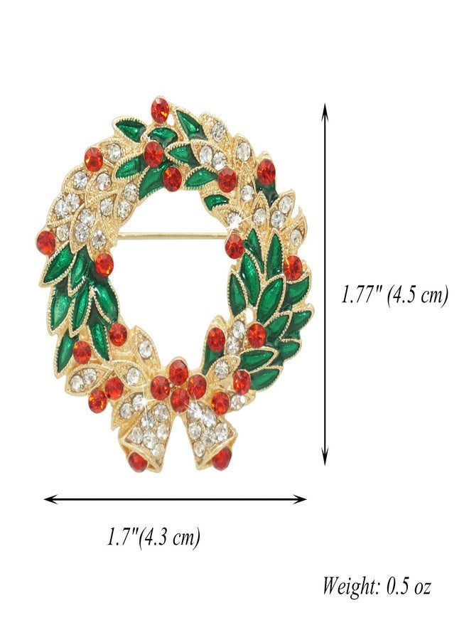 إيثون بروش إكليل عيد الميلاد للنساء والفتيات، دبوس صدر ملون، مجوهرات، زينة عيد الميلاد، هدية، جرس جلجلة - Image 3