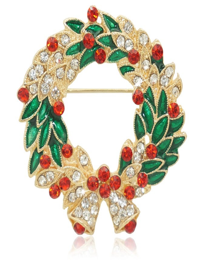 إيثون بروش إكليل عيد الميلاد للنساء والفتيات، دبوس صدر ملون، مجوهرات، زينة عيد الميلاد، هدية، جرس جلجلة - Image 1