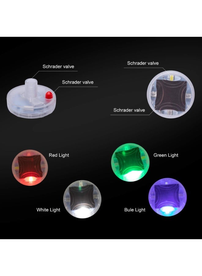 Car Tire Wheel Lights, 4Pcs Air Valve, Solar Valve Cap with Motion Sensors Colorful Flashing LED Light Gas Nozzle for Bicycle Motorcycles - Image 4