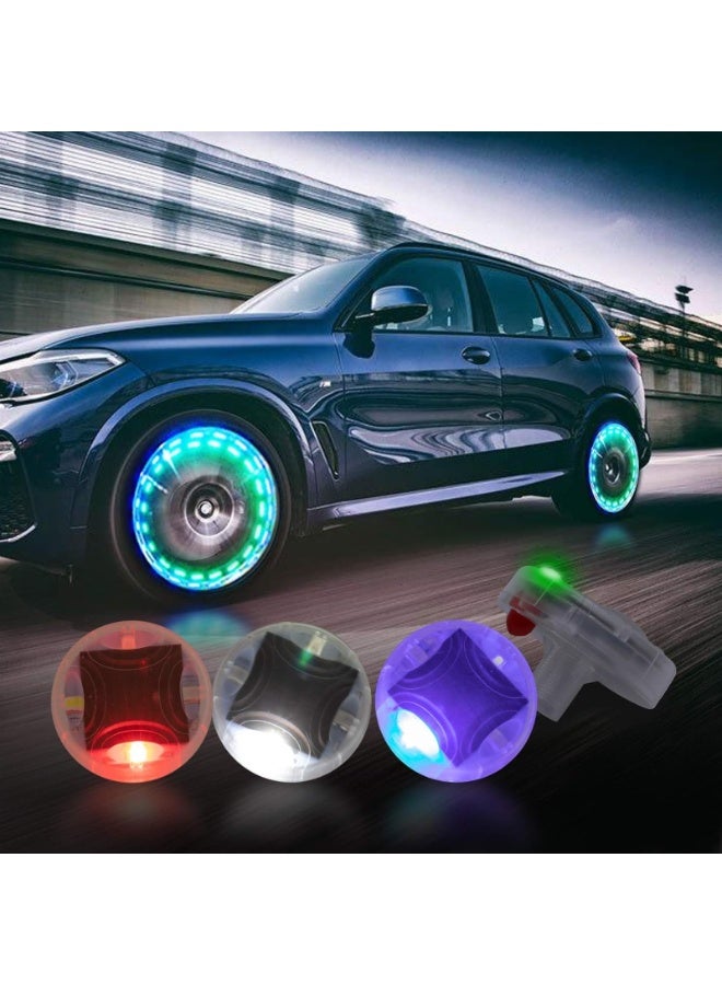 Car Tire Wheel Lights, 4Pcs Air Valve, Solar Valve Cap with Motion Sensors Colorful Flashing LED Light Gas Nozzle for Bicycle Motorcycles - Image 5