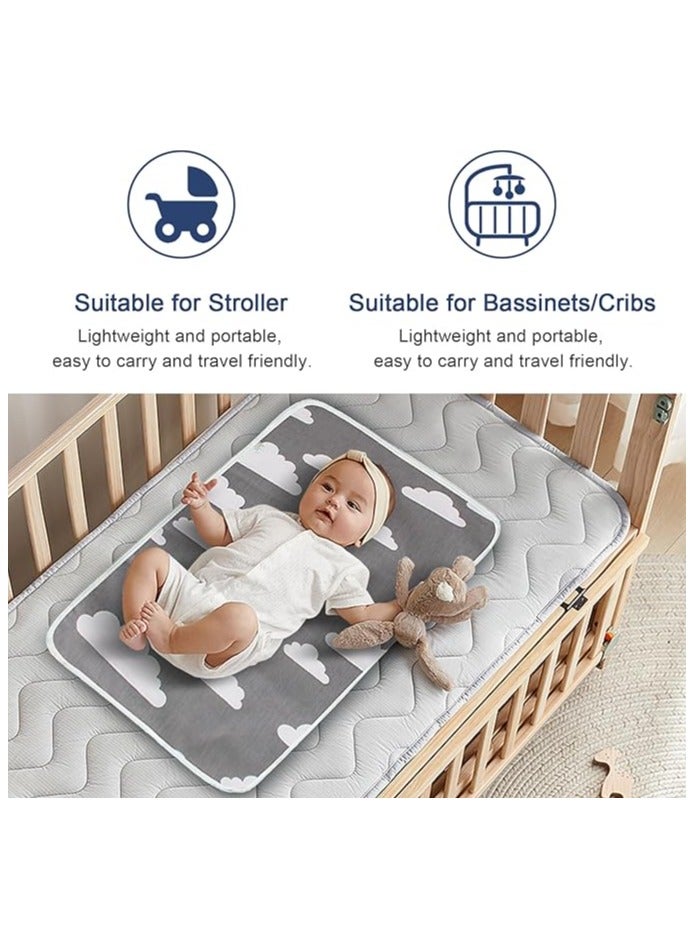 مورو مورو مفرش تغيير حفاضات مقاوم للماء، 50×70 سم، سطح قطني ناعم - Image 3