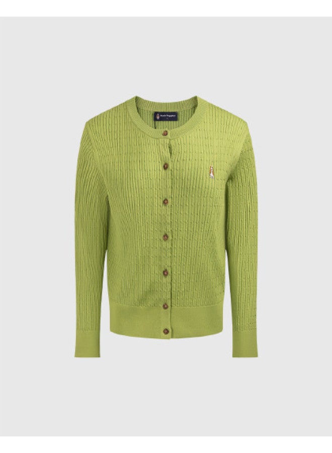 Hush Puppies New Year's Edition 2025 Autumn/winter New Small Cable Knit Texture Open-front Sweater Exquisite Women's Knitwear Cardigan - Image 1