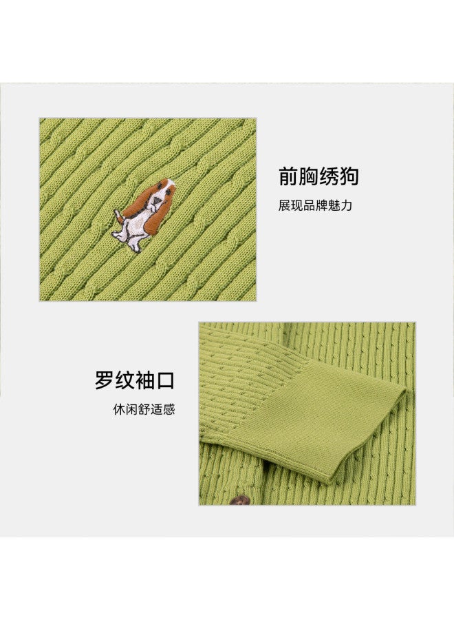 Hush Puppies New Year's Edition 2025 Autumn/winter New Small Cable Knit Texture Open-front Sweater Exquisite Women's Knitwear Cardigan - Image 4