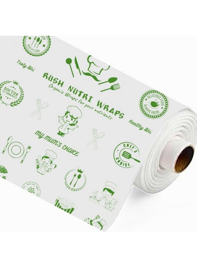 RUSH NOTE BOOKS Rush Premium 50 Mtr Nutri Wrap Food Wrapping Paper Roll with Sealing Sticker, Non-Sticky Butter Paper Roll for Roti Use as Parchment Paper for baking cake, Kitchen Roll Paper or roti clothes wrap - Image 1