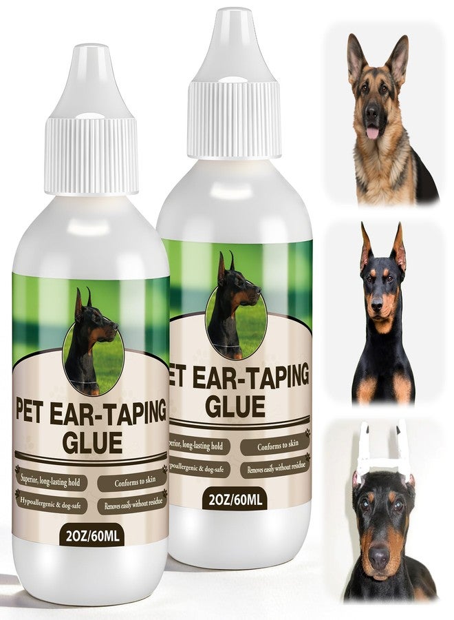 Mysora 2 Pack Liquid Bonding Cement for Dogs (60ml Each), Pet Ear Taping Glue, Dog Ear Bonding Cement, Safe & Non Toxic Skin Adhesive for Pet Training, Waterproof, Easy Wash Off with Soap & Water - Image 1