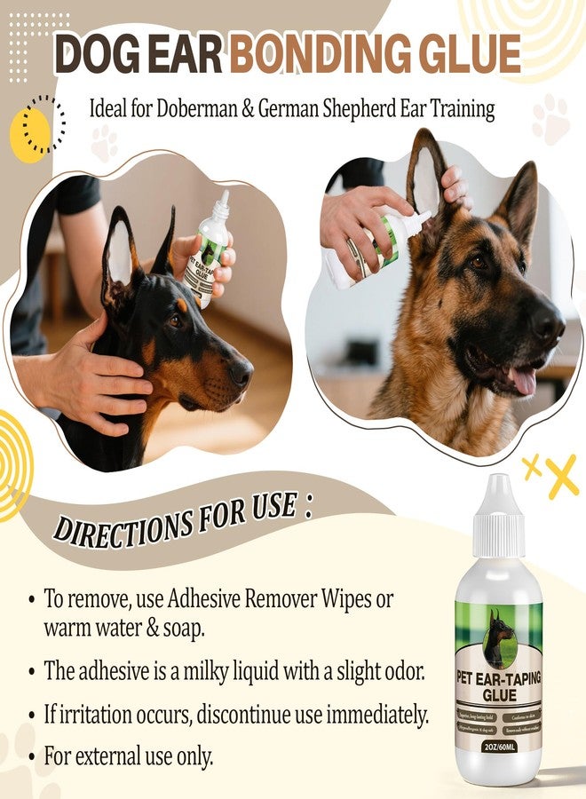 Mysora 2 Pack Liquid Bonding Cement for Dogs (60ml Each), Pet Ear Taping Glue, Dog Ear Bonding Cement, Safe & Non Toxic Skin Adhesive for Pet Training, Waterproof, Easy Wash Off with Soap & Water - Image 4