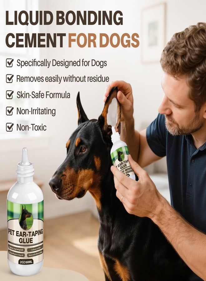 Mysora 2 Pack Liquid Bonding Cement for Dogs (60ml Each), Pet Ear Taping Glue, Dog Ear Bonding Cement, Safe & Non Toxic Skin Adhesive for Pet Training, Waterproof, Easy Wash Off with Soap & Water - Image 3