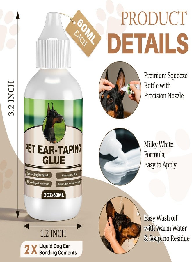 Mysora 2 Pack Liquid Bonding Cement for Dogs (60ml Each), Pet Ear Taping Glue, Dog Ear Bonding Cement, Safe & Non Toxic Skin Adhesive for Pet Training, Waterproof, Easy Wash Off with Soap & Water - Image 2