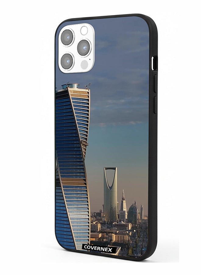 Covernex Apple iPhone 12 Pro Protective Case Cover Printed Featuring Modern Riyadh Skyline - Image 1