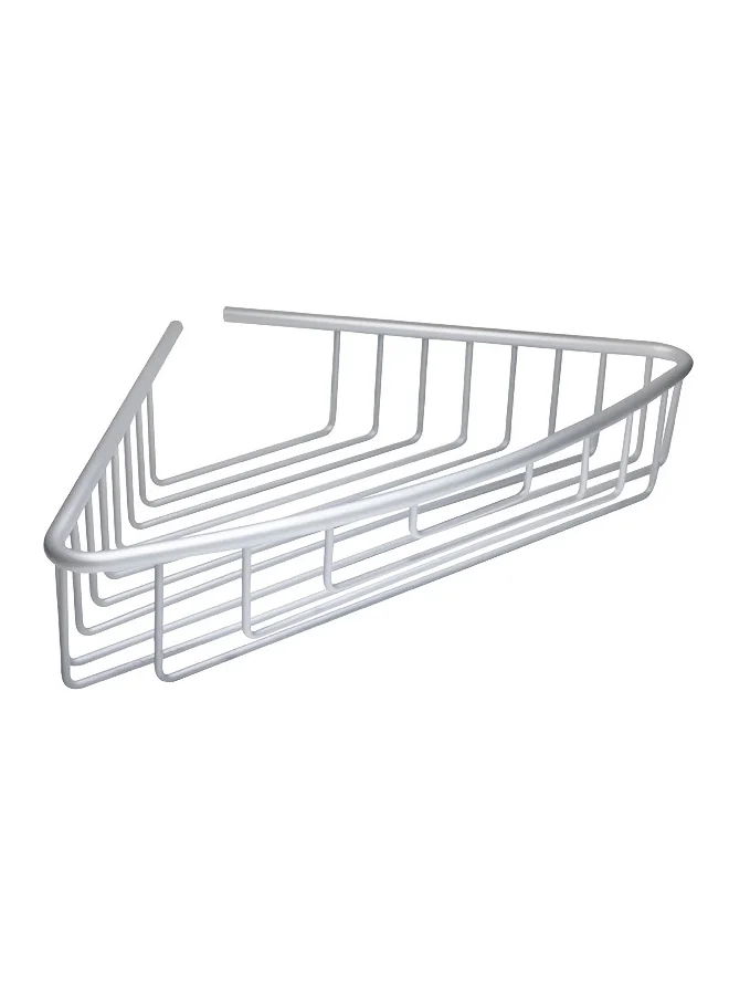 Primanova Paloma Wall Mounted Aluminium Corner Shower Caddy Silver 25 x 6.5 x 25 cm