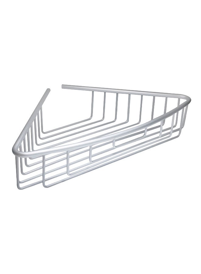 Primanova Paloma Wall Mounted Aluminium Corner Shower Caddy Silver 25 x 6.5 x 25 cm - Image 1