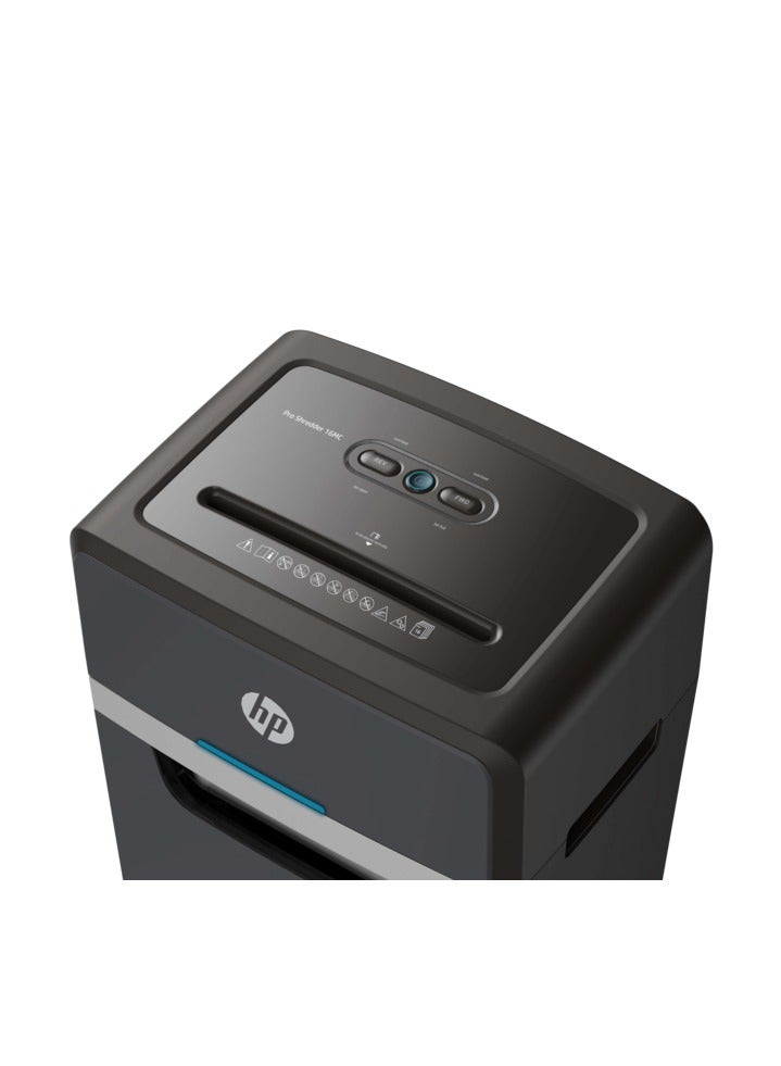 HP آلة تمزيق الورق المكتبي برو شريدر 16MC، أمان P-4، قطع دقيق، 16 ورقة، سلة 30 لتر - 2816 - Image 3