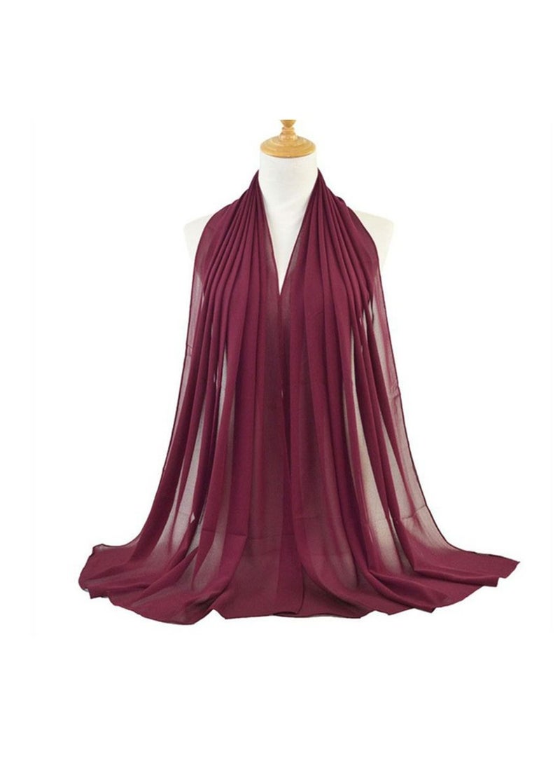Spiffy Snow Modest and Versatile Chiffon Hijab Maroon