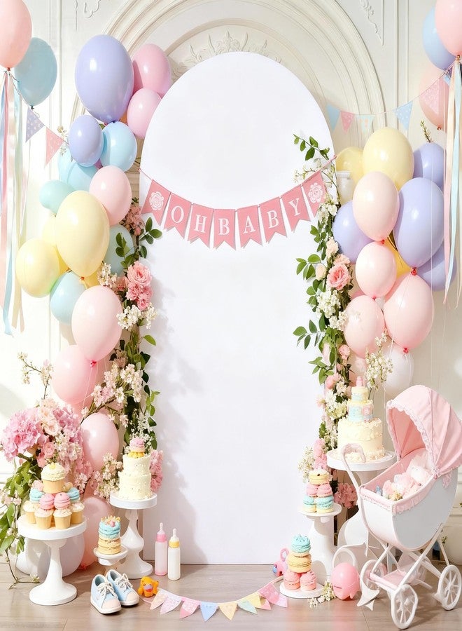 Shillance 7.2FT Wedding Arch Backdrop Cover, Spandex Fitted White Arch Covers Stretchy Backdrop Balloon Arch Back Drop for Wedding Birthday Party Christmas Banquet Decoration - Image 2