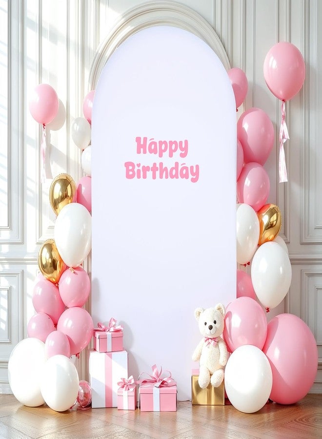 Shillance 7.2FT Wedding Arch Backdrop Cover, Spandex Fitted White Arch Covers Stretchy Backdrop Balloon Arch Back Drop for Wedding Birthday Party Christmas Banquet Decoration - Image 3