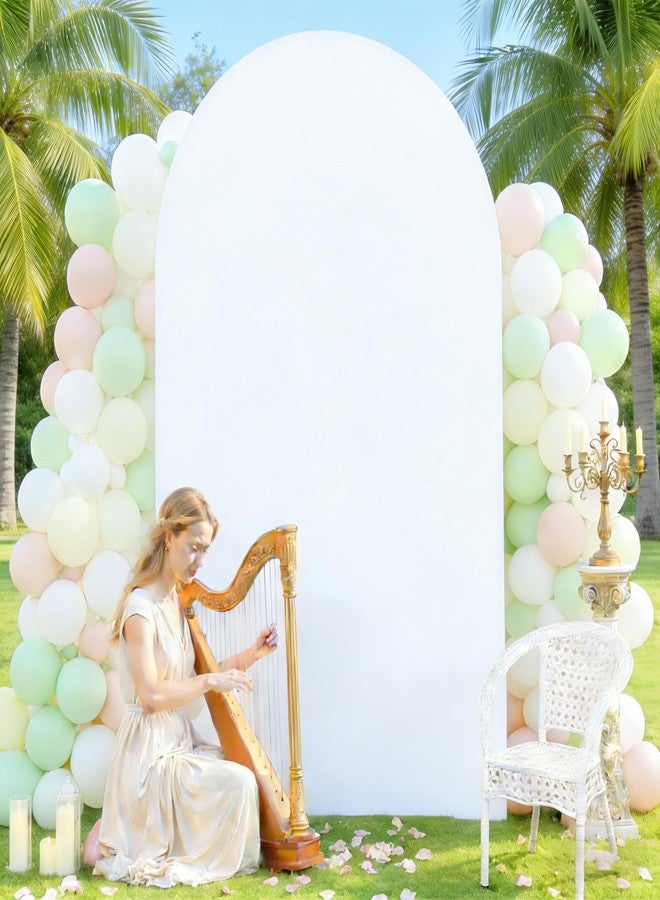 Shillance 7.2FT Wedding Arch Backdrop Cover, Spandex Fitted White Arch Covers Stretchy Backdrop Balloon Arch Back Drop for Wedding Birthday Party Christmas Banquet Decoration - Image 4