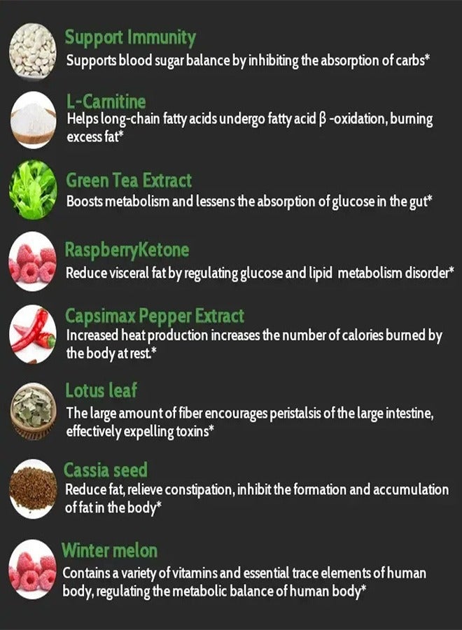 وينز تاون Slim Plus Natural Fat Burner Slimming Tablets - 60 أقراص / مربع ، تأثيرات مزدوجة لحرق الدهون وإزالة السموم ، محفز الأيض ، قمع الشهية لفقدان الوزن - Image 5