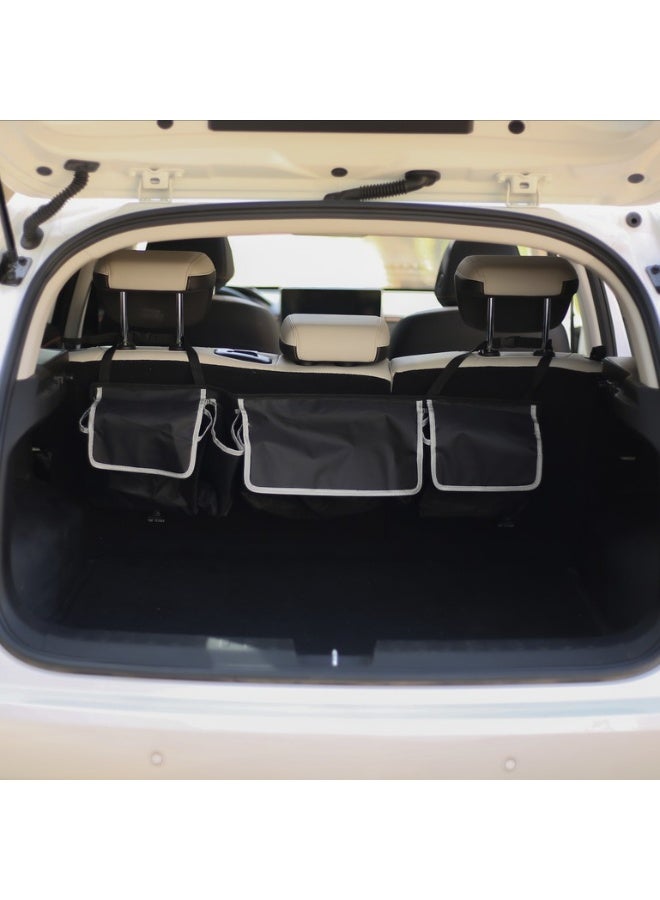 HIGHWAY Backseat Car Trunk Organizer - Hanging Multi-Pocket Car Storage Bag & Seat Back Organizer - Black - Image 2