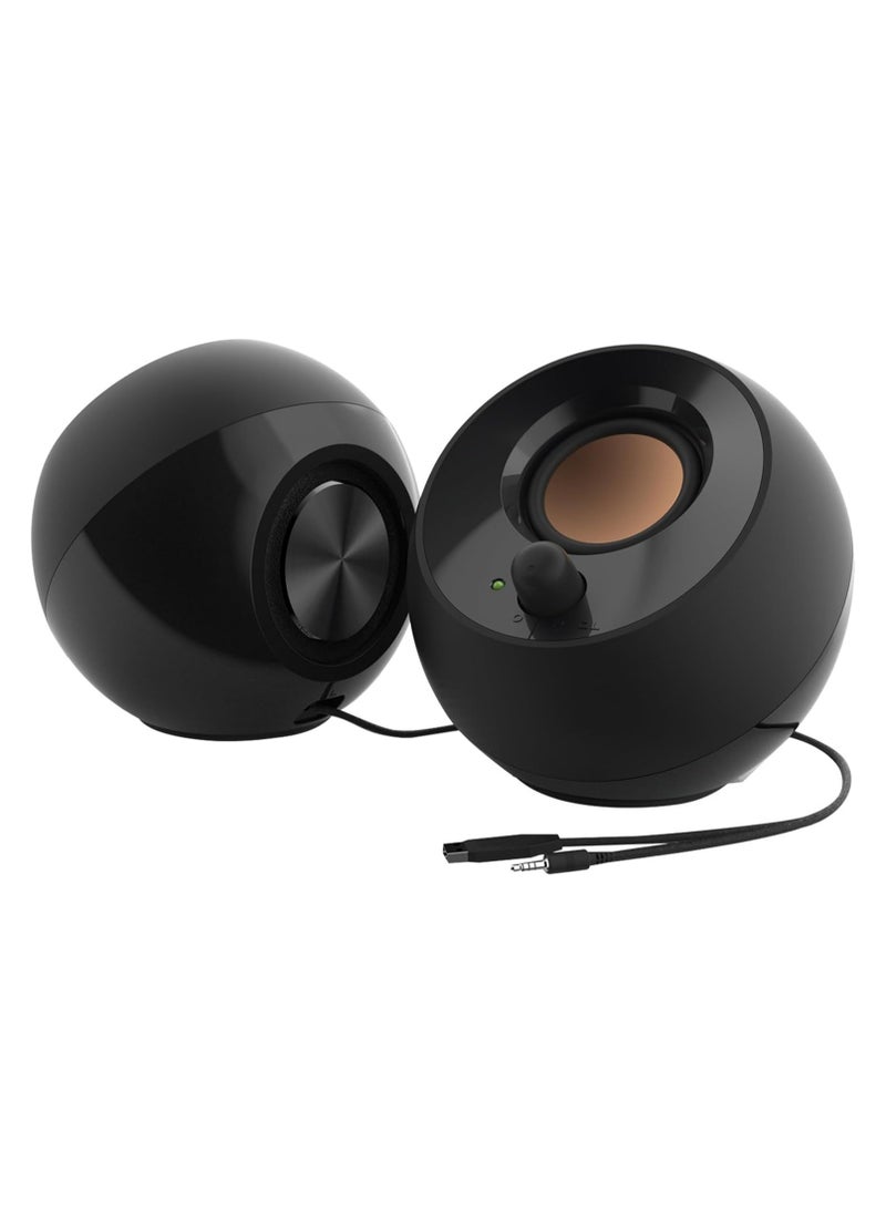 Creative Creative Pebble 2.0 USB-Powered Desktop Speakers with Far-Field Drivers and Passive Radiators for Pcs and Laptops (Black)  - Image 1