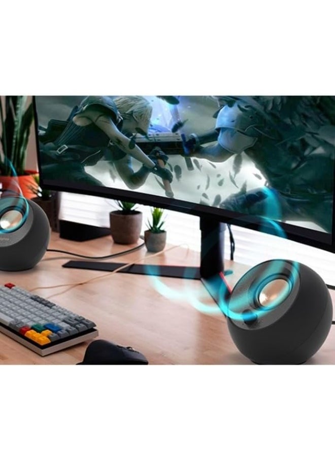 Creative Creative Pebble 2.0 USB-Powered Desktop Speakers with Far-Field Drivers and Passive Radiators for Pcs and Laptops (Black)  - Image 3