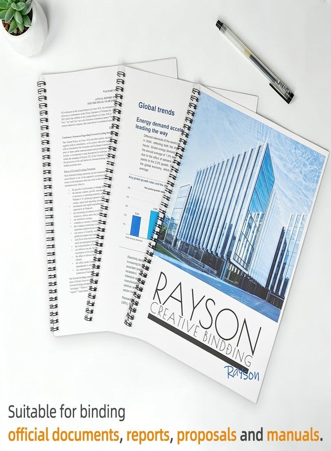 Rayson Double Loop Binding Wires 3/8 Inch - 3 to 1 Pitch Wire Binding Capacity 60 Sheets, 11 inch Length, 32-Loop Black Wire Ring Pack of 100 to Bind Reports and Projects - Image 5